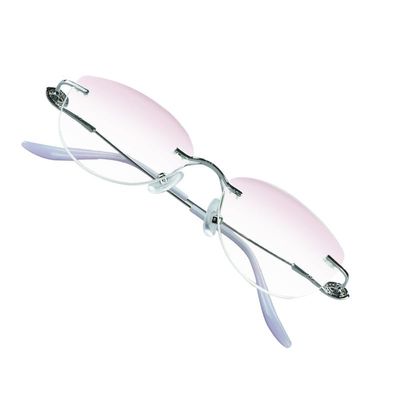 VisionGlobal Metal Readers for men/women Blue Light Blocking,Hand-set Diamond Fashion Square Glasses (Purple Pink, No Magnification)