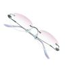 VisionGlobal Metal Readers for men/women Blue Light Blocking,Hand-set Diamond Fashion Square Glasses (Purple Pink, No Magnification) view 1