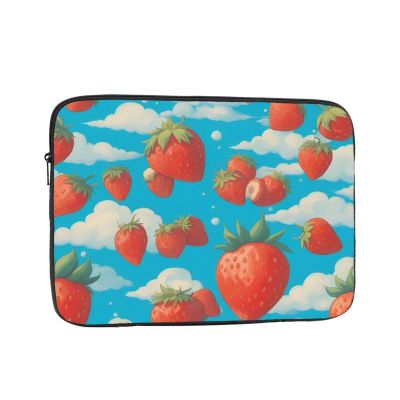 17 Inch Laptop Case Computer Sleeve Shockproof Water-Resistant Notebook Case Bag for Business Travel and Daily Use Tasty Strawberries Prints