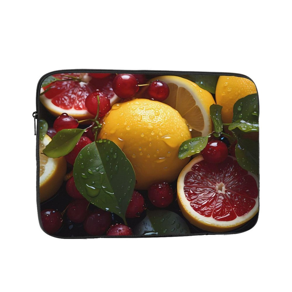 15 Inch Laptop Case Computer Sleeve Shockproof Water-Resistant Notebook Case Bag for Business Travel and Daily Use Fresh Grapefruit Lemon Prints