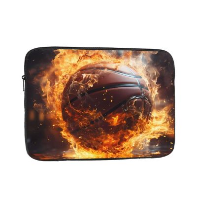 12 Inch Laptop Case Computer Sleeve Shockproof Water-Resistant Notebook Case Bag for Business Travel and Daily Use Basketball On Fire and Water Flame Splashing Prints