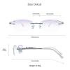 VisionGlobal Pure Titanium Frame for men/women Blue Light Blocking,Hand-set Diamond Fashion Glasses (Pink Purple, 2.00 Magnification) view 3