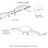 VisionGlobal Pure Titanium Frame for men/women Blue Light Blocking,Hand-set Diamond Fashion Glasses (Champagne Purple, 2.50 Magnification) view 2