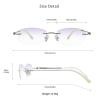VisionGlobal Pure Titanium Frame for men/women Blue Light Blocking,Hand-set Diamond Fashion Glasses (Champagne Purple, 2.50 Magnification) view 3