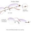 VisionGlobal Metal Readers for men/women Blue Light Blocking,Hand-set Diamond Fashion Square Glasses (Pink Purple, 4.00 Magnification) view 2