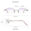 VisionGlobal Metal Readers for men/women Blue Light Blocking,Hand-set Diamond Fashion Square Glasses (Pink Purple, 4.00 Magnification) view 3