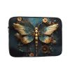 10 Inch Laptop Case Computer Sleeve Shockproof Water-Resistant Notebook Case Bag for Business Travel and Daily Use Gold Color Delicate Dragonfly Flower Prints view 1