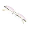 VisionGlobal Pure Titanium Frame for men/women Blue Light Blocking,Hand-set Diamond Fashion Glasses (Champagne Pink, 1.00 Magnification) view 1
