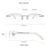 VisionGlobal Pure Titanium Frame for men/women Blue Light Blocking,Hand-set Diamond Fashion Glasses (Champagne Pink, 1.00 Magnification) view 3