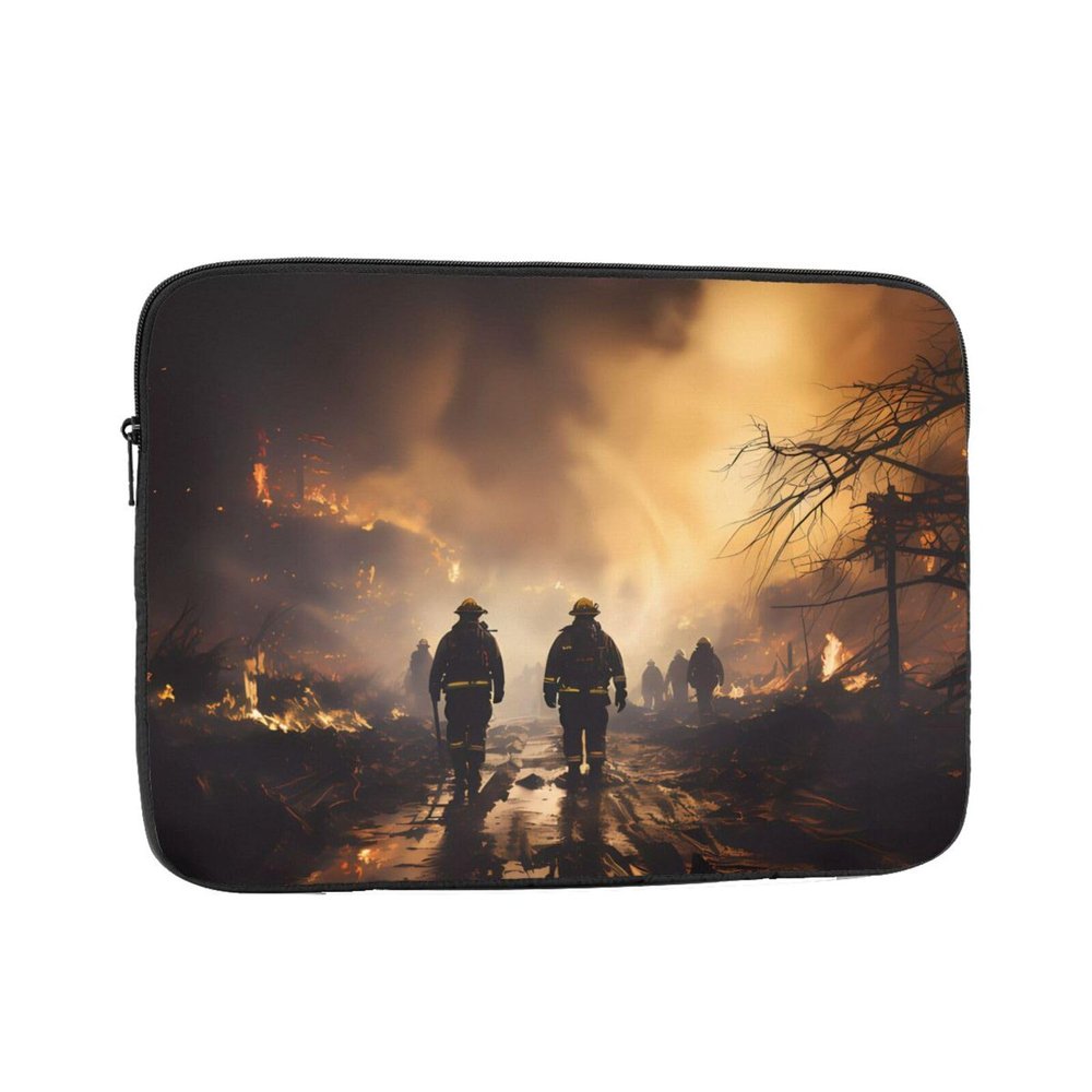 13 Inch Laptop Case Computer Sleeve Shockproof Water-Resistant Notebook Case Bag for Business Travel and Daily Use Firefighters Fighting Fires Prints