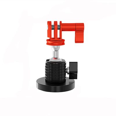 BGNing Action Camera Strong Magnetic Car Suction Cup Mount Camera Holder Phone Stand Compatible with HERO11/ 10 for X3 for Osmo Action Accessories (D43mm Red)