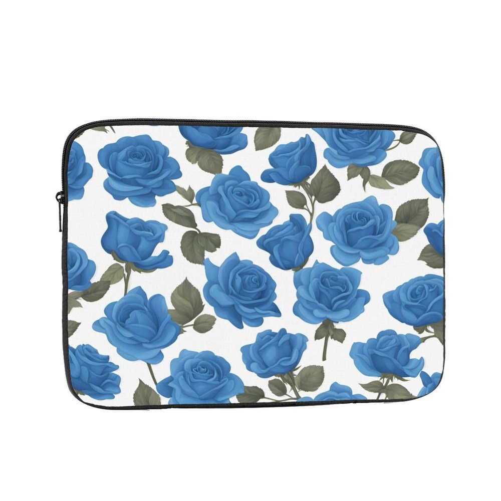 10 Inch Laptop Case Computer Sleeve Shockproof Water-Resistant Notebook Case Bag for Business Travel and Daily Use Beautiful Blue Roses Prints