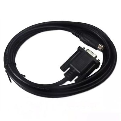 Suitable for MT6/8-HW PLC Cable MT6056i,MT6070i Touch Panel Connection E-Series S-Series H-Series N-Series 9-Hole 4-Pole S-Pole Male Plug Black Length: 3 Meter