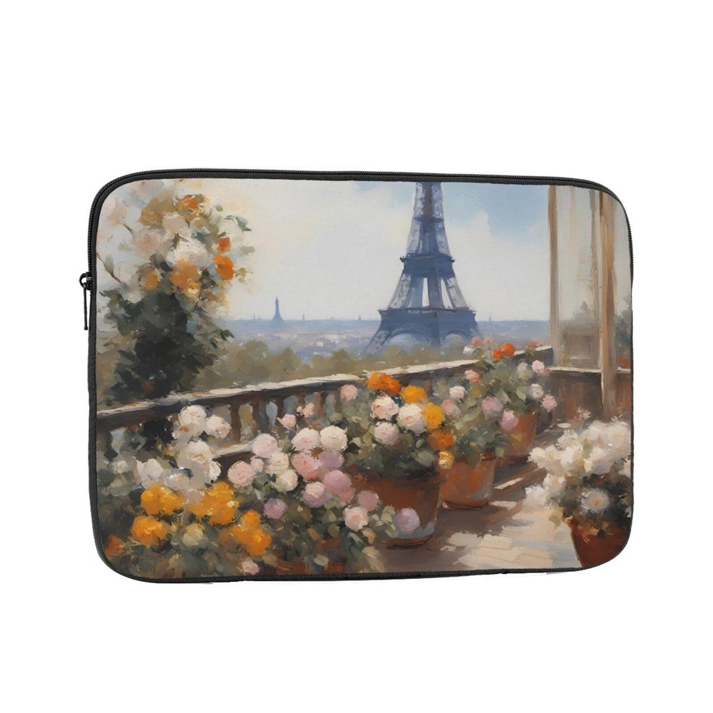 17 Inch Laptop Case Computer Sleeve Shockproof Water-Resistant Notebook Case Bag for Business Travel and Daily Use Beautiful Eiffel Tower Prints