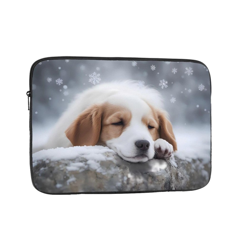 15 Inch Laptop Case Computer Sleeve Shockproof Water-Resistant Notebook Case Bag for Business Travel and Daily Use A Sleeping Dog Prints