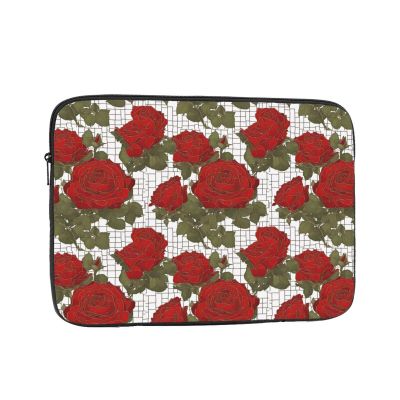 12 Inch Laptop Case Computer Sleeve Shockproof Water-Resistant Notebook Case Bag for Business Travel and Daily Use Beautiful Red Roses Prints