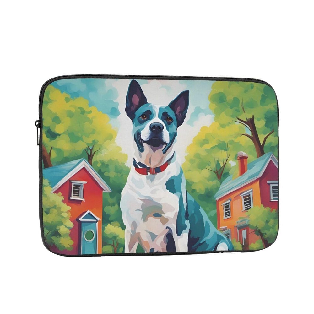 10 Inch Laptop Case Computer Sleeve Shockproof Water-Resistant Notebook Case Bag for Business Travel and Daily Use A Home Dog Prints