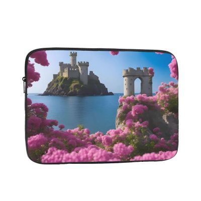 12 Inch Laptop Case Computer Sleeve Shockproof Water-Resistant Notebook Case Bag for Business Travel and Daily Use Beautiful Sea with Flowers Prints