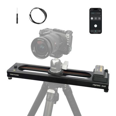 Accsoon Toprig S40 16inch/40cm Motorized Camera Slider Button/APP Control Dolly Rail Slider, Speed Adjust/Time-Lapse/120 Panoramic/Loop Mode, Compatible with Gopro Phone DSLR Camera for Photography
