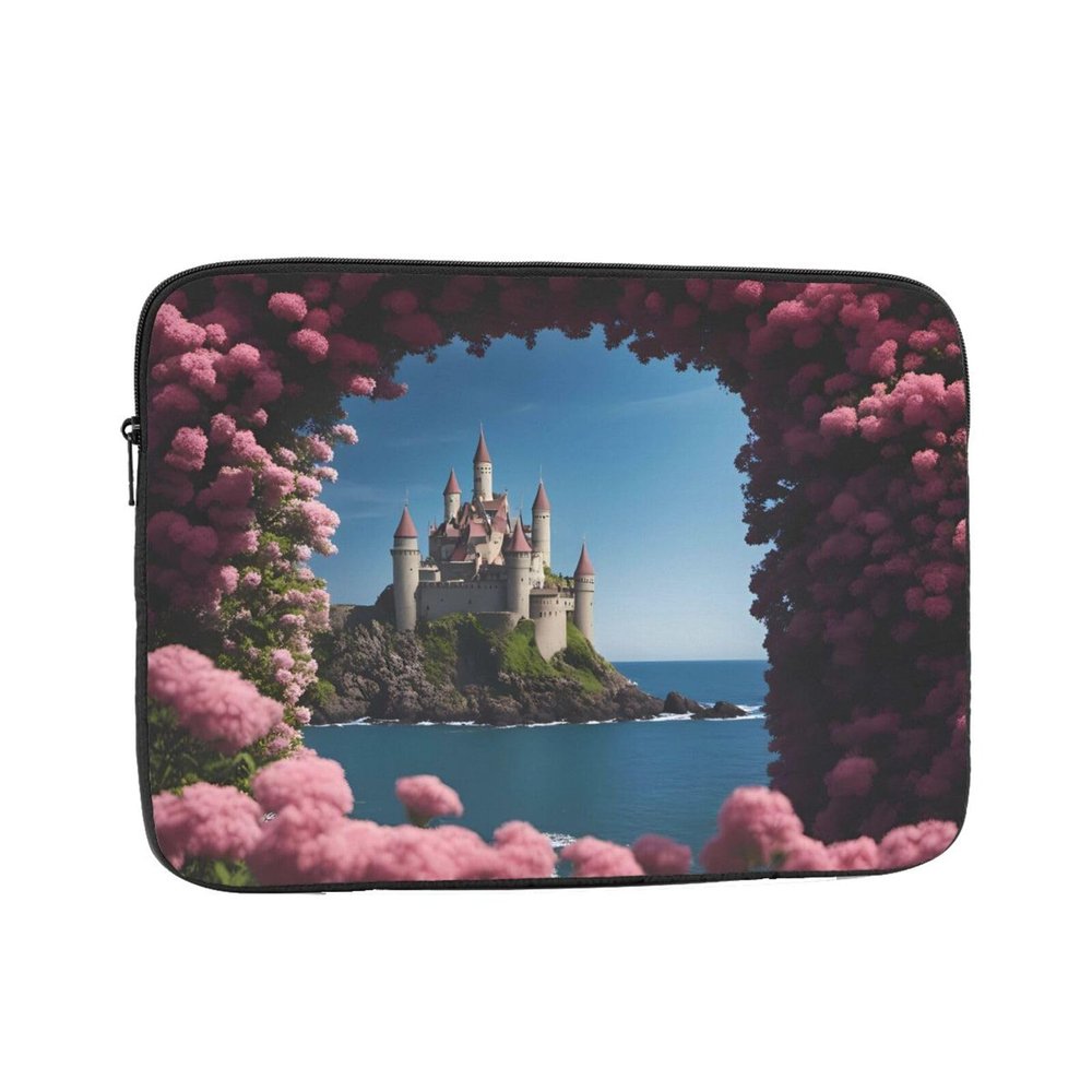 10 Inch Laptop Case Computer Sleeve Shockproof Water-Resistant Notebook Case Bag for Business Travel and Daily Use Beautiful Island with Flowers Prints