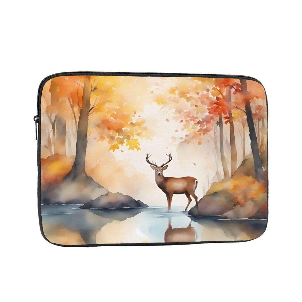 12 Inch Laptop Case Computer Sleeve Shockproof Water-Resistant Notebook Case Bag for Business Travel and Daily Use Beautiful Deer Prints