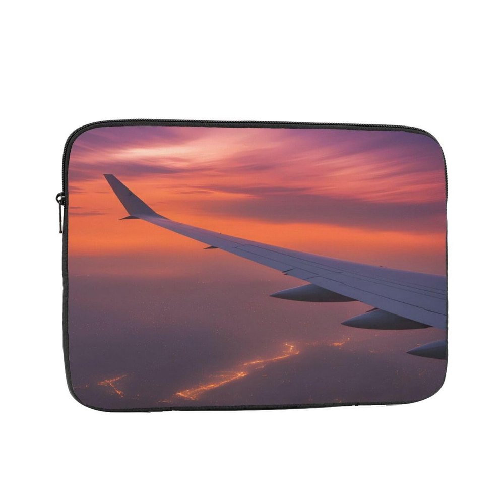 15 Inch Laptop Case Computer Sleeve Shockproof Water-Resistant Notebook Case Bag for Business Travel and Daily Use Beautiful Airplane in The Sky Prints