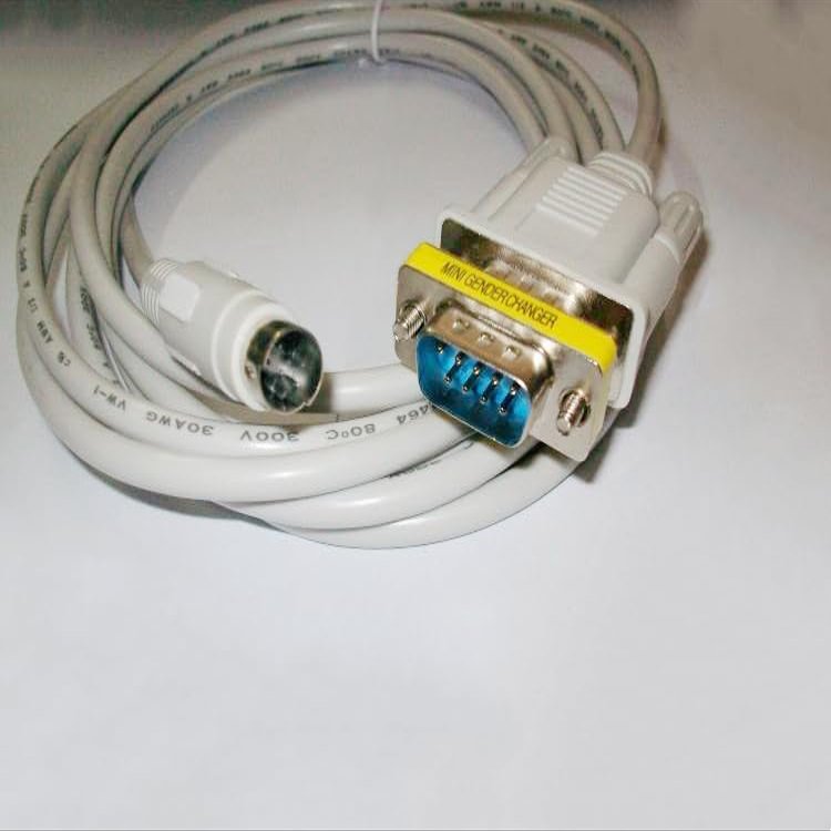 Suitable for PV/PL-FP Cable Touch Panel Connection FP0 FP0R FP2 FP-M FPX FPG FPE Series 9-pin Male Connector - Round 5-pin Male Connector Light Gray 5m