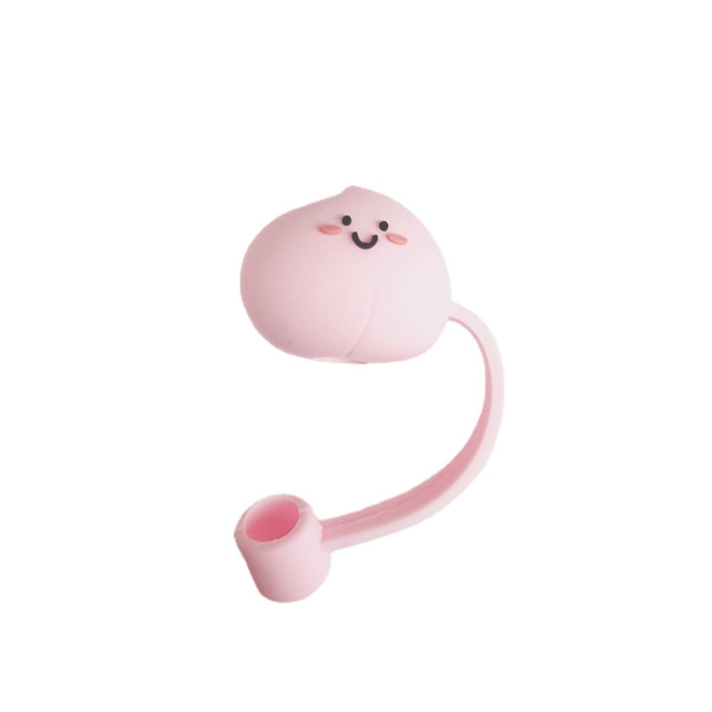 KAYNO New Cartoon dust Protection Cap Flexible Glue dust Plug Universal Glass Stainless Steel Straw 7-8mm Straw Mouthpiece ins Style
