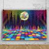 Laeacco 15x10ft Discoparty Backdrop Vintage 70s 80s 90s Shining Ball Stage Backdrop Night Club Music Dance Party Photography Background Let's Glow Party Cake Table Banner Photo Booth Props view 3