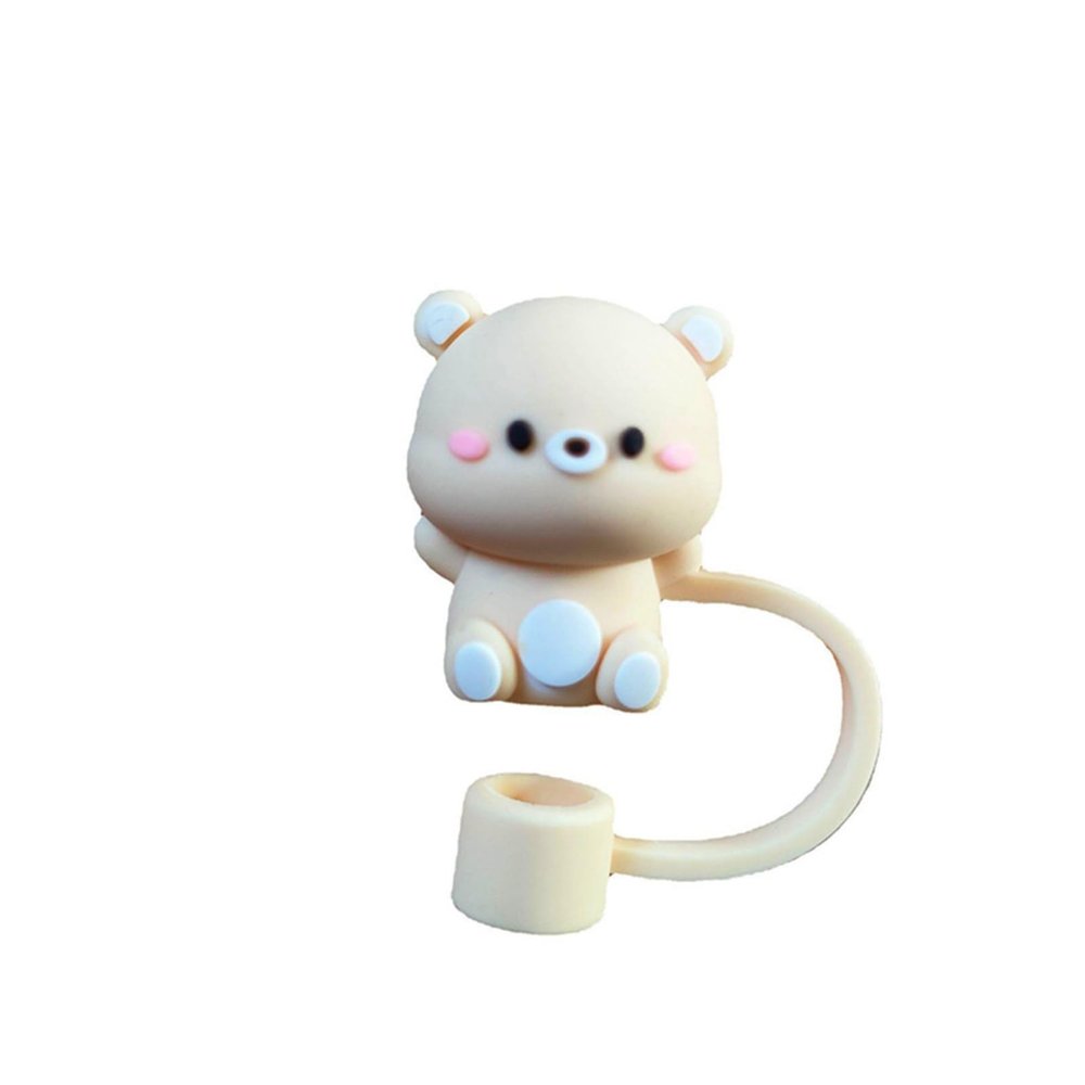 KAYNO New Cartoon dust Protection Cap Flexible Glue dust Plug Universal Glass Stainless Steel Straw 7-8mm Straw Mouthpiece ins Style