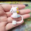 KAYNO New Cartoon dust Protection Cap Flexible Glue dust Plug Universal Glass Stainless Steel Straw 7-8mm Straw Mouthpiece ins Style view 3