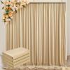 10ftx20ft Beige Wrinkle-Free Backdrop Drapes for Party, 4 Panels 5ftx10ft Beige Polyester Background Curtains Backdrop Decorations for Wedding, Birthday view 1