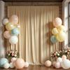 10ftx20ft Beige Wrinkle-Free Backdrop Drapes for Party, 4 Panels 5ftx10ft Beige Polyester Background Curtains Backdrop Decorations for Wedding, Birthday view 3