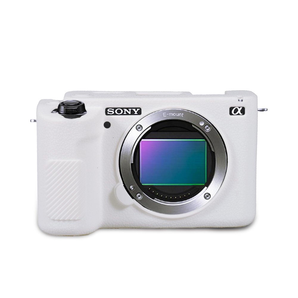 STSEETOP Camera Case for Sony ZV-E1 - Protective Silicone DSLR Skin Cover, Detachable Cage, Shockproof, Dustproof (White)
