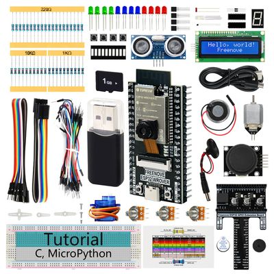 Freenove ESP32 Kit Dev CAM Board Super Starter Kit, Dual-core 32-bit 240 MHz Microcontroller, Onboard Camera WiFi+BT, 522-Page Detailed Tutorial, Python C Code, 173 Items, 78 Projects