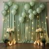 10ftx40ft Sage Green Wrinkle-Free Backdrop Drapes for Party, 8 Panels 5ftx10ft Sage Green Polyester Background Curtains Backdrop Decorations for Wedding, Birthday view 3