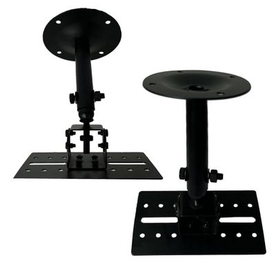 2-Pack Speaker Wall - Ceiling Mount Stand - Black Speaker Mounting Bracket w/ Adjustable Swivel Tilt, Retractable Telescopic Arm - Home Surround Sound System Bookshelf Satellite Speakers SWSB-001