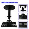 2-Pack Speaker Wall - Ceiling Mount Stand - Black Speaker Mounting Bracket w/ Adjustable Swivel Tilt, Retractable Telescopic Arm - Home Surround Sound System Bookshelf Satellite Speakers SWSB-001 view 2