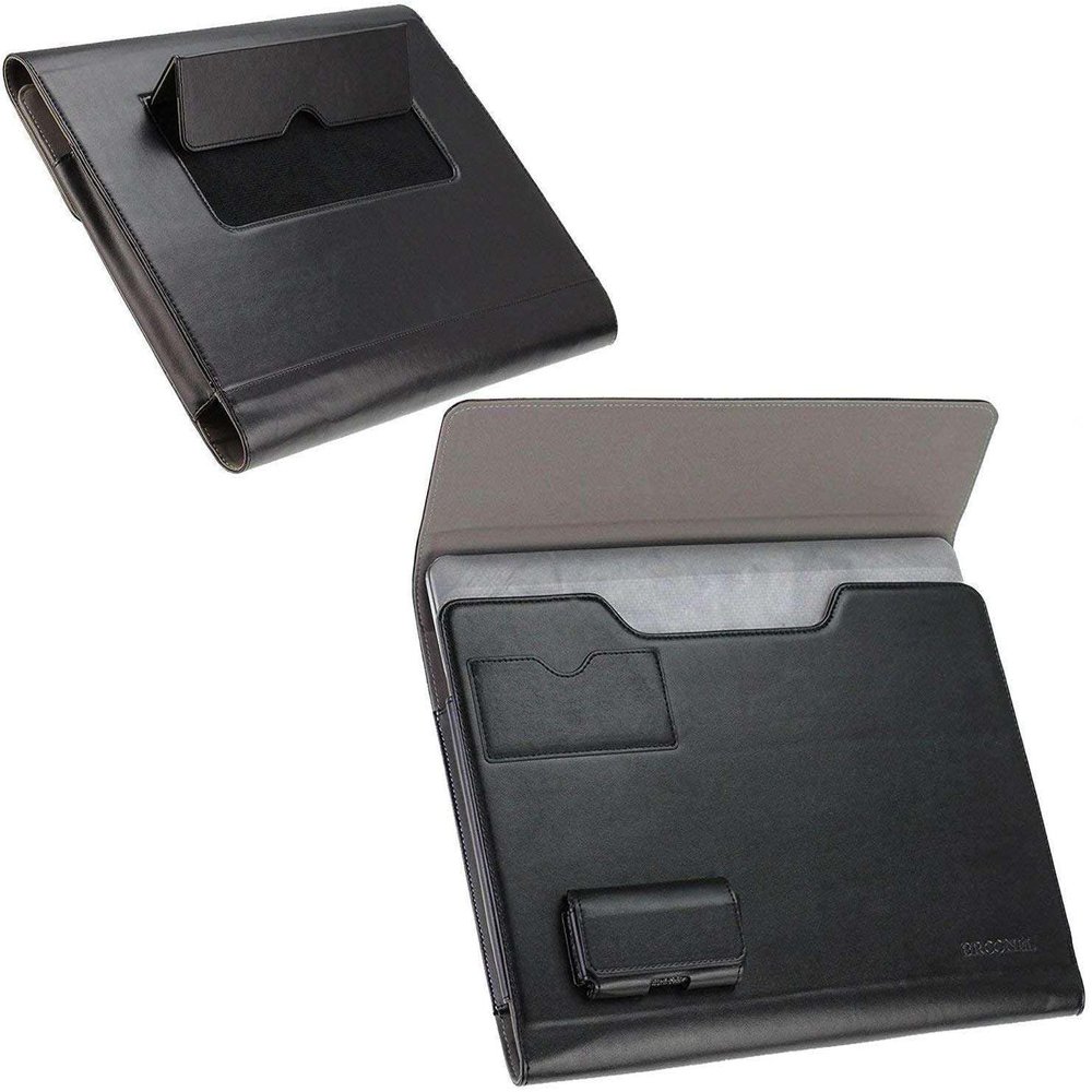 Broonel Black Leather Folio Case - Compatible with LG gram 2-in-1 16T90R-K.AA78A1 16" 2 in 1 Laptop