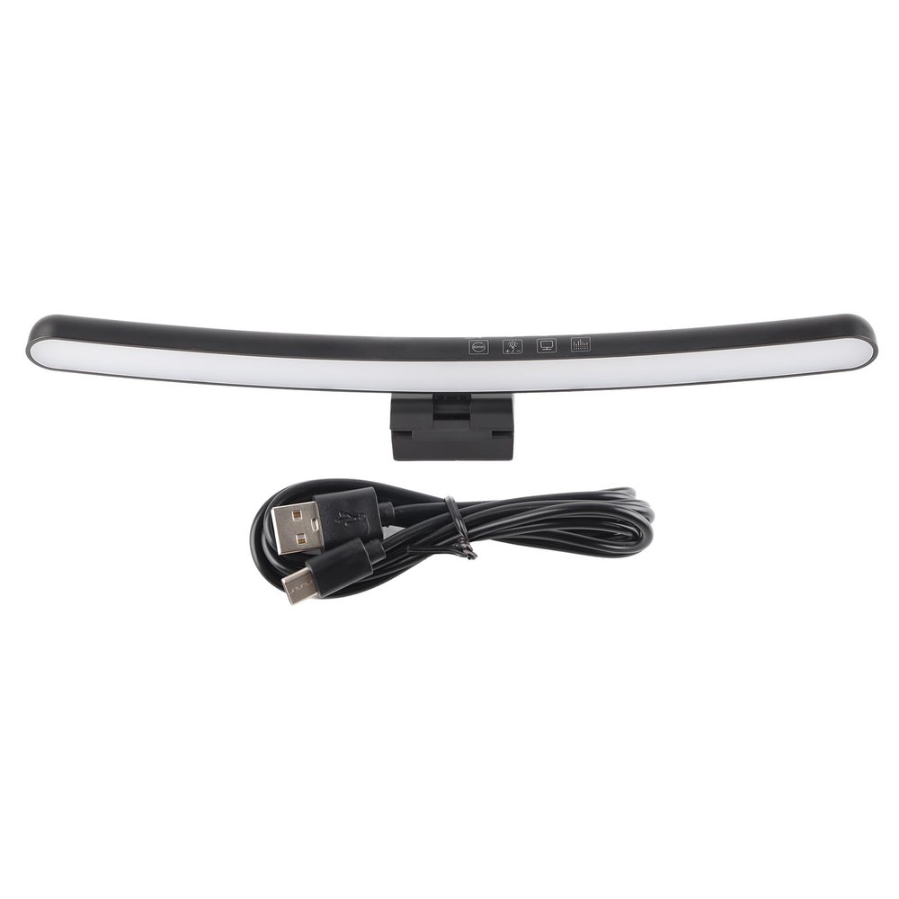 QANYEGN Curved Computer Monitor Light, Asymmetric Optical Touch Dimmable Screen Monitor Light, Computer Desk Lamp Without Screen Flare, 7 Color RGB, 5V 1A for Curved Screens