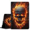 Case for Samsung Galaxy Tab A 10.1 Tablet 2019 SM-T510/T515, Multi-Angle Stand Smart Protective Cover, Shockproof Case Auto Sleep/Wake, Flaming Skull view 1