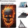 Case for Samsung Galaxy Tab A 10.1 Tablet 2019 SM-T510/T515, Multi-Angle Stand Smart Protective Cover, Shockproof Case Auto Sleep/Wake, Flaming Skull view 3