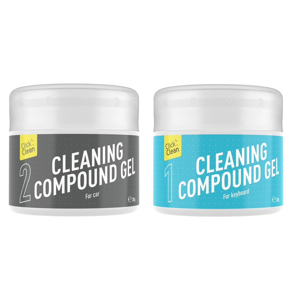 CLICK CLEAN 7oz Car & Keyboard Cleaning Gel x 2, Universal Dust Cleaning Gel for Electronics, Safe & Eco-Friendly, Reusable