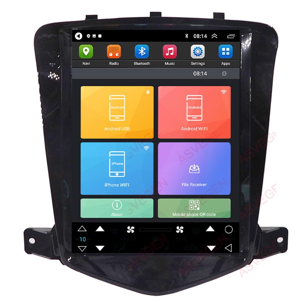 10.4 Inch Tesla Style Car Stereo Radio for Chevrolet Cruze 2009-2024 with CarPlay & Android Auto, Chevy Cruze Navigation System Support Bluetooth/AHD Backup Camera(2+32GB) WiFi Version