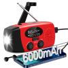 6000mAh Emergency Weather Radio, AM/FM,Hand Crank Solar,Charger,Light,SOS view 1