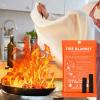 Jerify 8 Pack Fire Blanket for Home Emergency Fire Blanket 47 x 47 Inch Kitchen Fire Suppression Blanket Fiberglass Fire Blanket Flame Retardant Protection and Heat Insulation (Orange) view 4