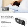 ASHATA Alarm Clock Radio with Bluetooth Speaker, Dual Alarm Digital Clocks Bedside with FM Radio, Built in Speaker, Temperature Display, Voice Broadcast, Support AUX Card (White) view 3