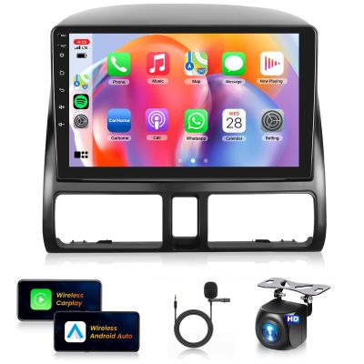 Car Radio for Honda CRV 2002-2006 Radio [2+64G] Wireless Carplay/Android Auto,Android Car Stereo 9 Touch Screen GPS WiFi Bluetooth FM/RDS Mirror Link SWC+Backup Camera for CRV Radio