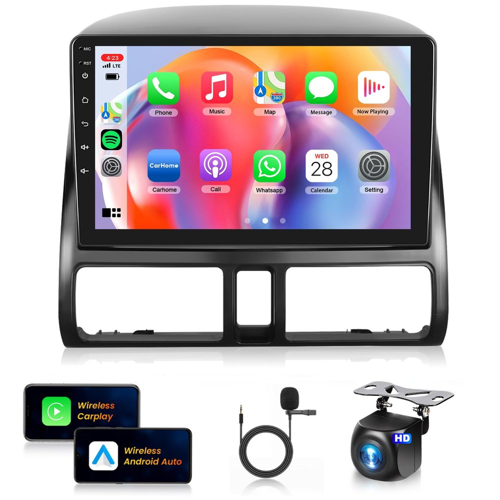 Car Radio for Honda CRV 2002-2006 Radio [2+64G] Wireless Carplay/Android Auto,Android Car Stereo 9 Touch Screen GPS WiFi Bluetooth FM/RDS Mirror Link SWC+Backup Camera for CRV Radio