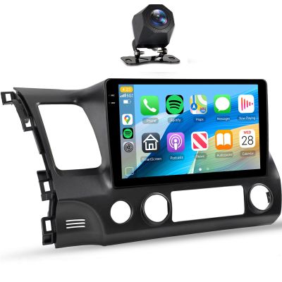 [4+64G] Car Stereo for Honda Civic 2006 2007 2008 2009 2010 2011 Wireless Carplay Android Auto,10.1" Touch Screen Radio, Android/GPS/WiFi/EQ DSP/UI/Bluetooth5.0/SWC/Backup Camera